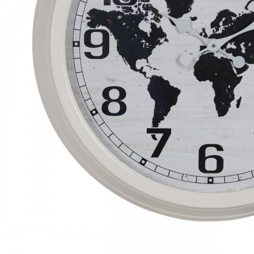 Bigbuy Home Sienas pulkstenis Pasaules Karte Balts Melns Dzelzs 70 x 70 x 6,5 cm image 5