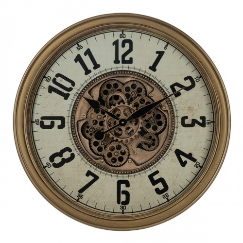 Bigbuy Home Sienas pulkstenis Krēmkrāsa Bronza Stikls Dzelzs 66 x 9,5 x 66 cm (3 gb.) image 1