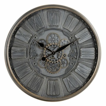 Bigbuy Home Sienas pulkstenis Pelēks Stikls Dzelzs 69,5 x 9 x 69,5 cm (3 gb.)
