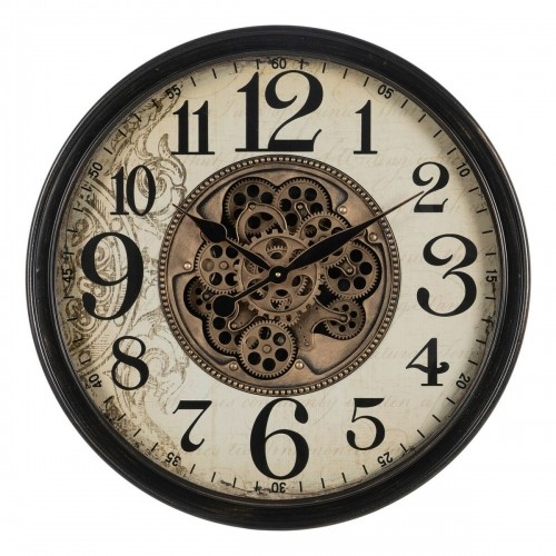 Bigbuy Home Sienas pulkstenis Melns Krēmkrāsa Stikls Dzelzs 66 x 9,5 x 66 cm (3 gb.) image 1