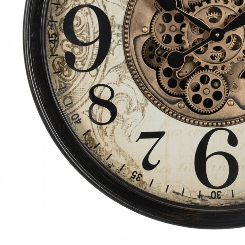 Bigbuy Home Sienas pulkstenis Melns Krēmkrāsa Stikls Dzelzs 66 x 9,5 x 66 cm (3 gb.) image 3