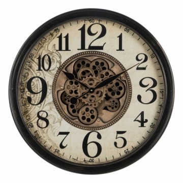 Bigbuy Home Sienas pulkstenis Melns Krēmkrāsa Stikls Dzelzs 66 x 9,5 x 66 cm (3 gb.)
