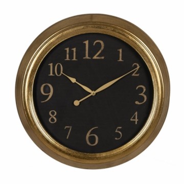 Bigbuy Home Настенное часы Чёрный Позолоченный PVC Стеклянный Железо Деревянный MDF 47 x 5,5 x 47 cm