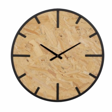 Bigbuy Home Настенное часы Чёрный Натуральный PVC Железо Деревянный MDF 60 x 4,5 x 60 cm