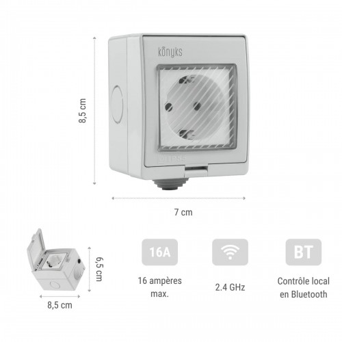 Smart Plug Konyks Pluviose Easy Wi-Fi Bluetooth Eksterjers 90 - 250 V 16 A image 2
