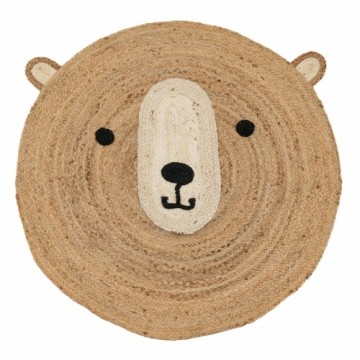 Bigbuy Home Ковер Медведь Бежевый Натуральный 100 % Джут 100 x 100 cm