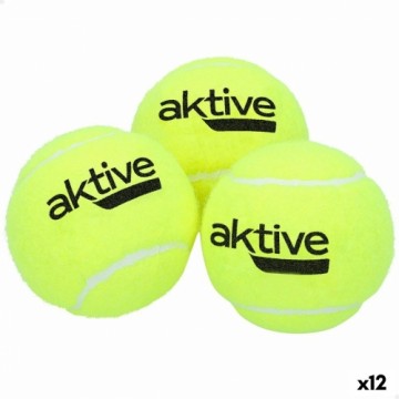Теннисные мячи Aktive 3 Предметы Жёлтый 12 штук