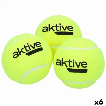 Мячики для паделя Aktive 3 Предметы Жёлтый 6 штук