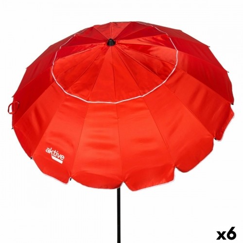 Пляжный зонт Aktive Sarkans Alumīnijs 220 x 215 x 220 cm (6 gb.) image 1