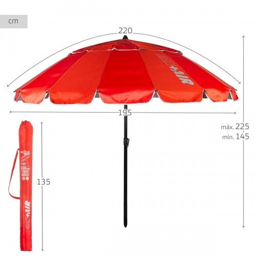 Пляжный зонт Aktive Sarkans Alumīnijs 220 x 215 x 220 cm (6 gb.) image 4