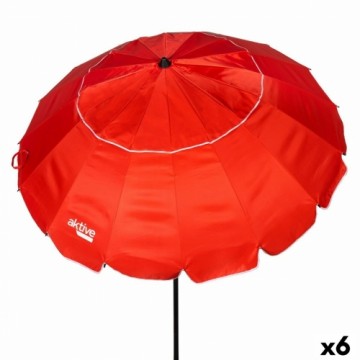 Пляжный зонт Aktive Sarkans Alumīnijs 220 x 215 x 220 cm (6 gb.)