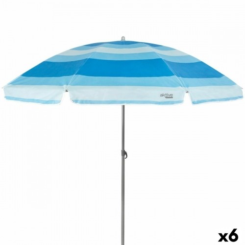 Пляжный зонт Aktive Синий полиэстер 200 x 194,5 x 200 cm (6 штук) image 1
