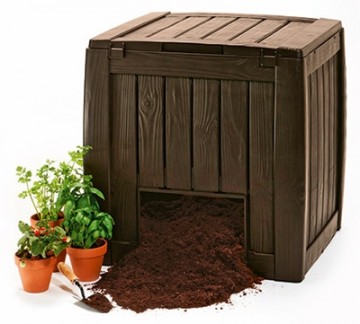 Keter Ящик для компоста Deco Composter With Base 340L коричневый