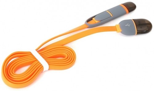 Platinet cable USB - microUSB/Lightning 1m, orange (42873) image 3