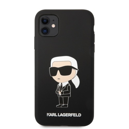 Karl Lagerfeld Liquid Silicone Ikonik NFT Case for iPhone 11 Black image 1
