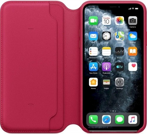 MY1N2ZM|A Apple Leather Folio Case for iPhone 11 Pro Max Raspberry image 2