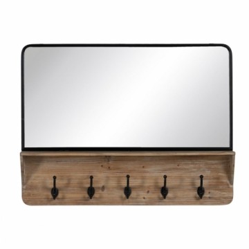 Bigbuy Home Sienas spogulis Melns Bēšs Koks Stikls 90 x 13 x 66 cm