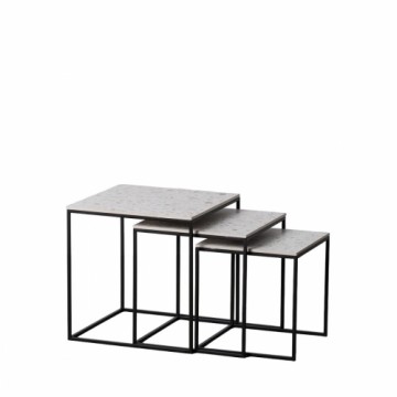 Bigbuy Home 3 galdu komplekts Melns Pelēks Dzelzs 45 x 45 x 46 cm (3 gb.)