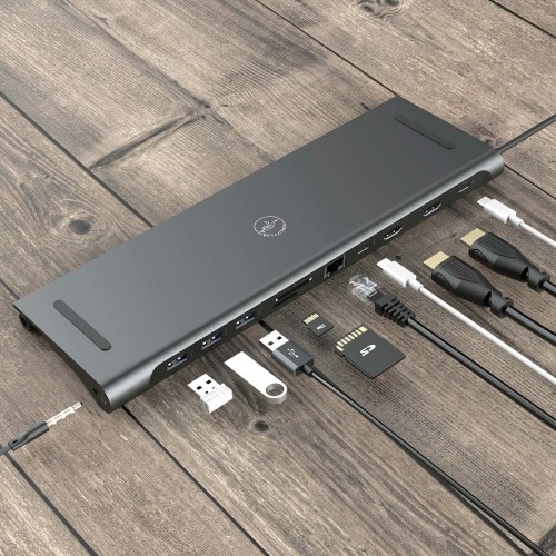 USB Centrmezgls Mobility Lab Dock Adapter 11 in 1 Melns Pelēks 100 W image 2