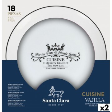 Посуда Santa Clara Cuisine 18 Предметы Фарфор Круглая (2 штук)