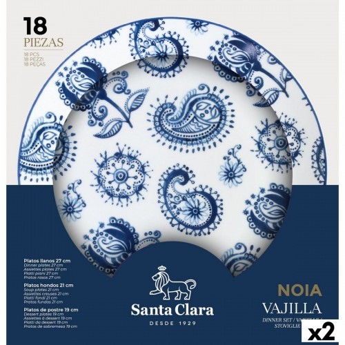 Посуда Santa Clara Noia 18 Предметы Фарфор Круглая (2 штук) image 1