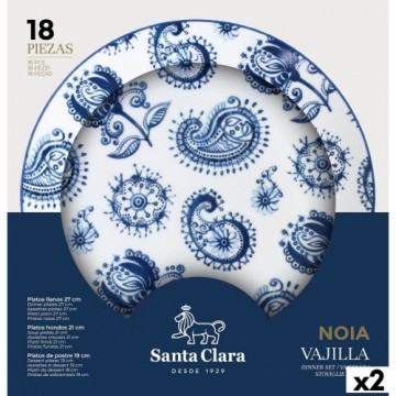 Māla trauki Santa Clara Noia 18 Daudzums Porcelāns Apaļa (2 gb.)
