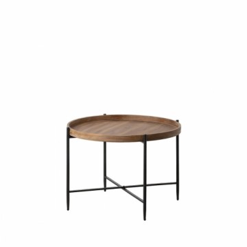 Bigbuy Home Centrālais galds Melns Dabisks Dzelzs Egles koksne 80 x 80 x 55 cm