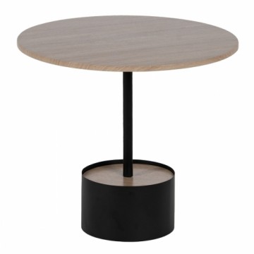 Bigbuy Home Кофейный столик Чёрный Натуральный Железо Деревянный MDF 50 x 50 x 45 cm