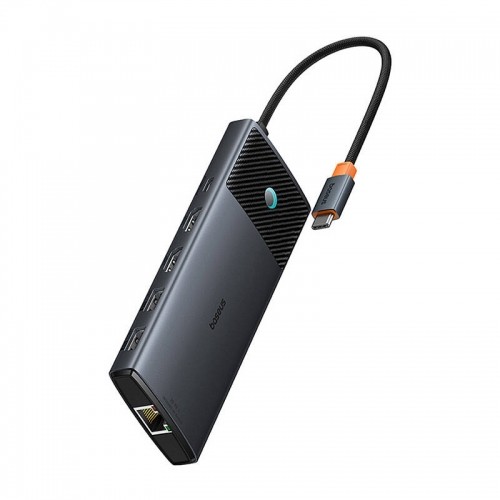Adapter Hub 10in1 Baseus USB-C - 2xHDMI, 3xUSB-A, USB-C, RJ45, SD|TF, PD (black) image 3