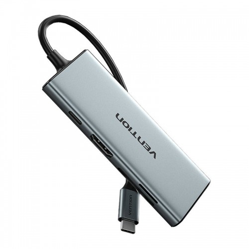 USB-C to HDMI, 3x USB 3.0, SD, TF, PD Hub Vention TOPHB 0.15m Gray image 4