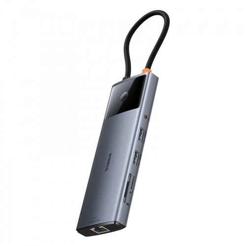 Hub 10in1 Baseus Metal Gleam II Series, USB-C to 1xHDMI, USB-A (10Gbps), USC-C, 2xUSB-A, Ethernet RJ45, SD|TF card, mini-jack 3,5mm, USB-C(PD) image 2