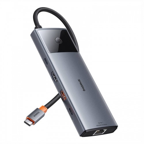 Hub 10in1 Baseus Metal Gleam II Series, USB-C to 1xHDMI, USB-A (10Gbps), USC-C, 2xUSB-A, Ethernet RJ45, SD|TF card, mini-jack 3,5mm, USB-C(PD) image 4