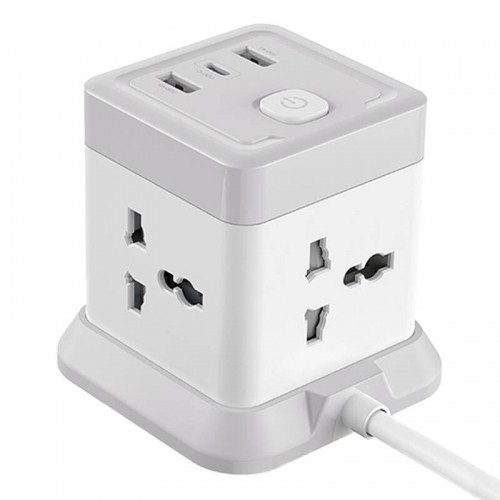 Power strip XO WL20 4x AC sockets, 1x USB-C, 2x USB-A, 2500W (white) image 1