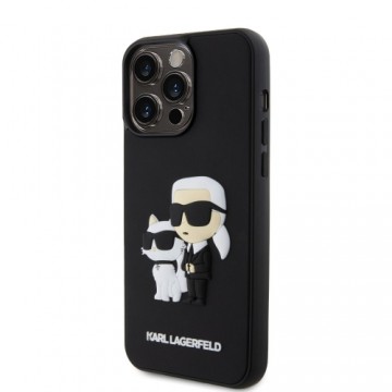 Karl Lagerfeld 3D Rubber Karl and Choupette Case for iPhone 14 Pro Max Black