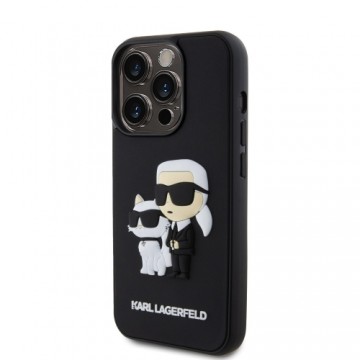 Karl Lagerfeld 3D Rubber Karl and Choupette Case for iPhone 14 Pro Black