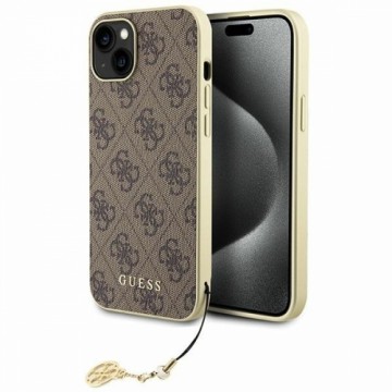 Guess GUHCP15SGF4GBR iPhone 15 6.1" brązowy|brown hardcase 4G Charms Collection