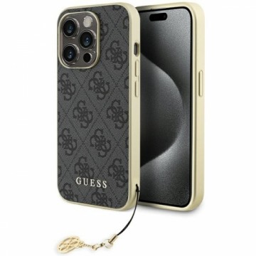 Guess GUHCP15LGF4GGR iPhone 15 Pro 6.1" szary|grey hardcase 4G Charms Collection