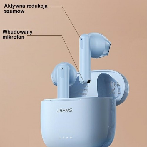 USAMS Słuchawki Bluetooth 5.3 TWS US14 Series Dual mic bezprzewodowe białe|white BHUUS02 image 4