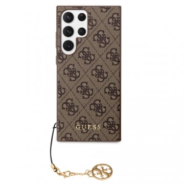 Guess GUHCS23LGF4GBR S23 Ultra S918 brązowy|brown hardcase 4G Charms Collection