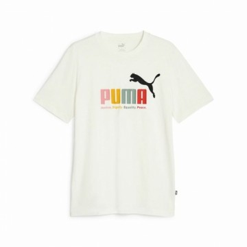 Vīriešu Krekls ar Īsām Piedurknēm Puma Ess+ Balts