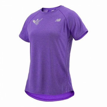 Sieviešu Krekls ar Īsām Piedurknēm New Balance Valencia Marathon Violets