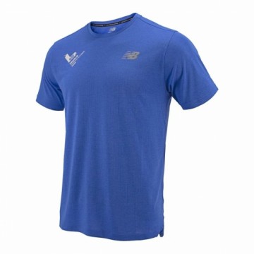 Vīriešu Krekls ar Īsām Piedurknēm New Balance Valencia Marathon Zils