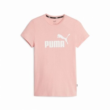 Sieviešu Krekls ar Īsām Piedurknēm Puma Ess Logo Gaiši Rozā