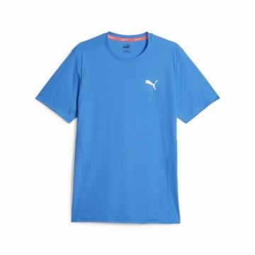 Vīriešu Krekls ar Īsām Piedurknēm Puma Run Favorite Ss Debesu zils