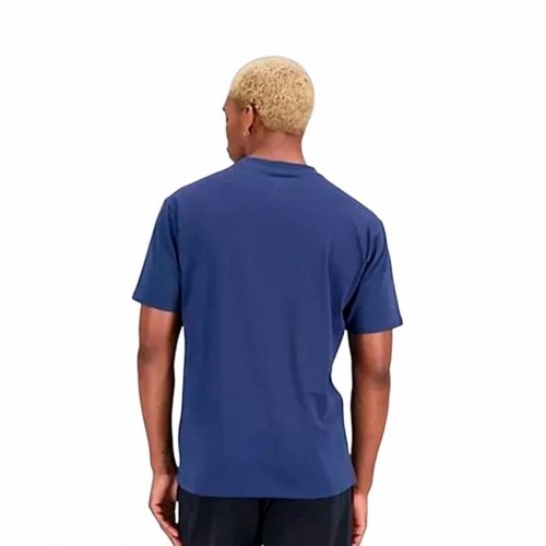 Vīriešu Krekls ar Īsām Piedurknēm New Balance Essentials Stacked Logo Zils image 5