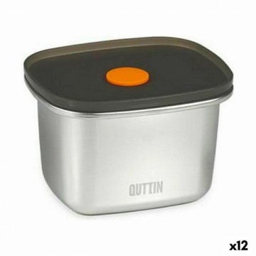Герметичная коробочка для завтрака Quttin Нержавеющая сталь Прямоугольный 450 ml 11,6 x 9,4 x 7 cm (12 штук)