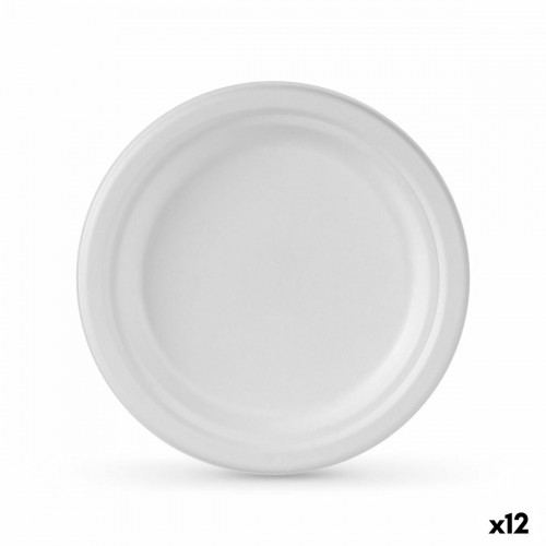 Набор посуды Algon Одноразовые Белый Сахарный тростник 17 cm (12 штук) image 1