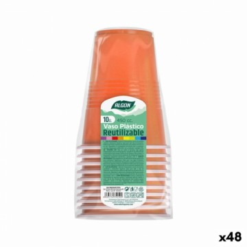 Vairākkārt lietojamu glāžu komplekts Algon Oranžs 48 gb. 450 ml (10 Daudzums)
