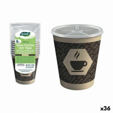 Glāžu komplekts Algon Kartons Kafija 8 Daudzums 250 ml (36 Vienības)