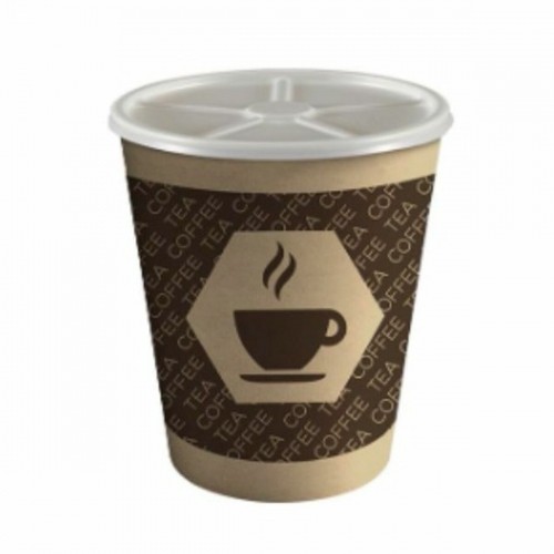 Стакан с крышкой Algon Картон Одноразовые Кафе 36 штук (10 Предметы) image 2